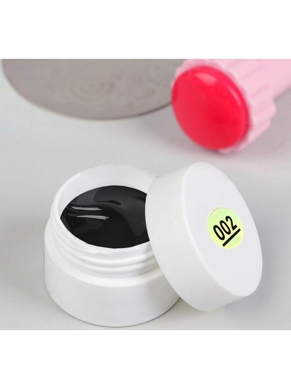 Гель-лак для стемпинга, 3-х фазный, LED/UV, 5 мл, цвет чёрный