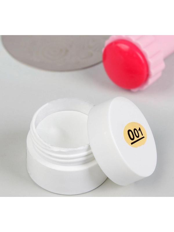 Гель-лак для стемпинга, 3-х фазный, LED/UV, 5 мл, цвет белый