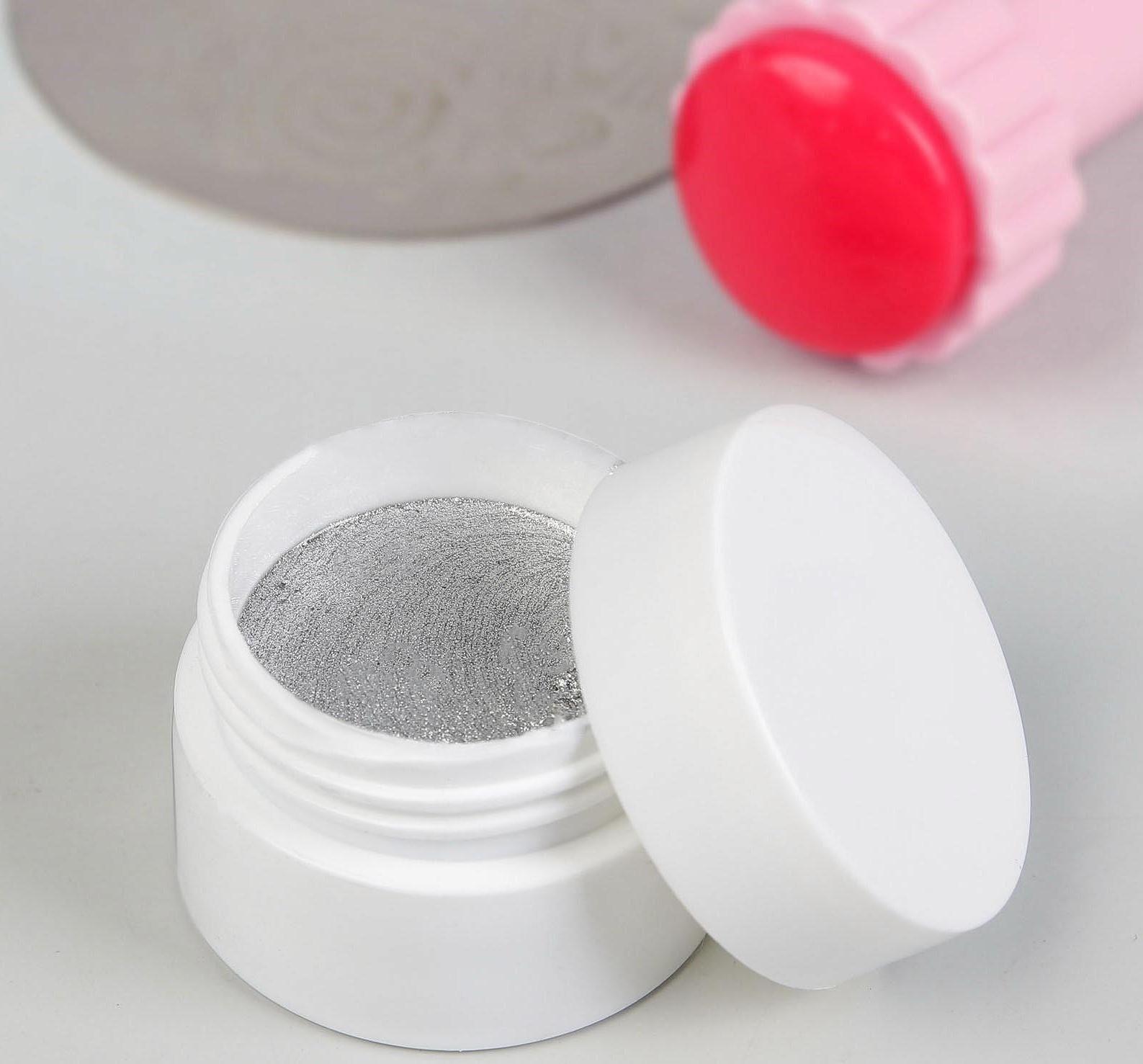 Гель-лак для стемпинга, 3-х фазный, LED/UV, 5 мл, цвет серебристый