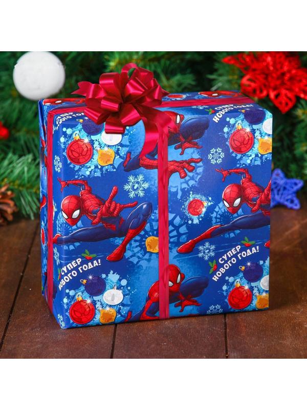 Бумага упаковочная глянцевая «С Новым Годом!», Человек-паук, 70 х 100 см / 10 шт.