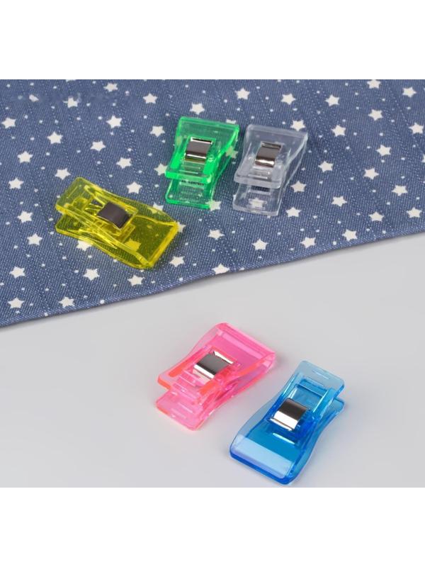 Набор зажимов для кроя, 3,4 см, 5 шт, цвет разноцветный