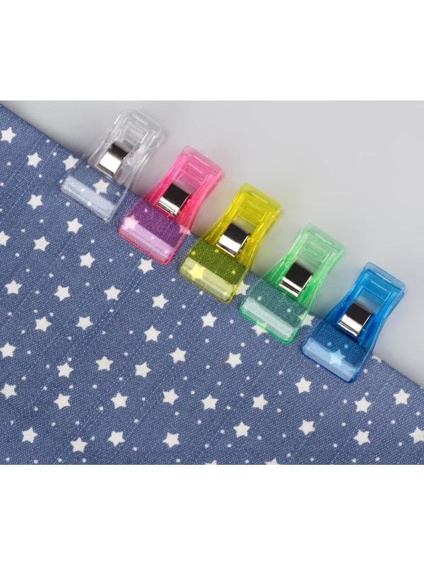 Набор зажимов для кроя, 3,4 см, 5 шт, цвет разноцветный