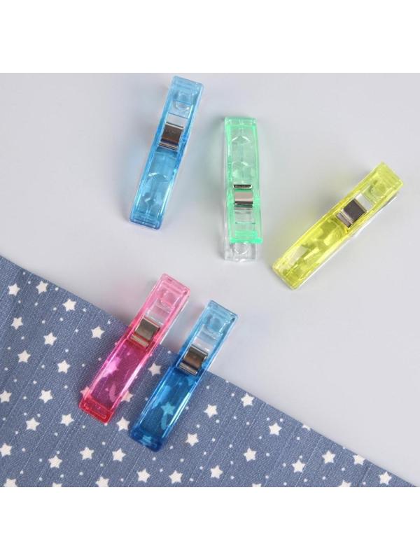 Набор зажимов для кроя, 5,5 см, 5 шт, цвет разноцветный