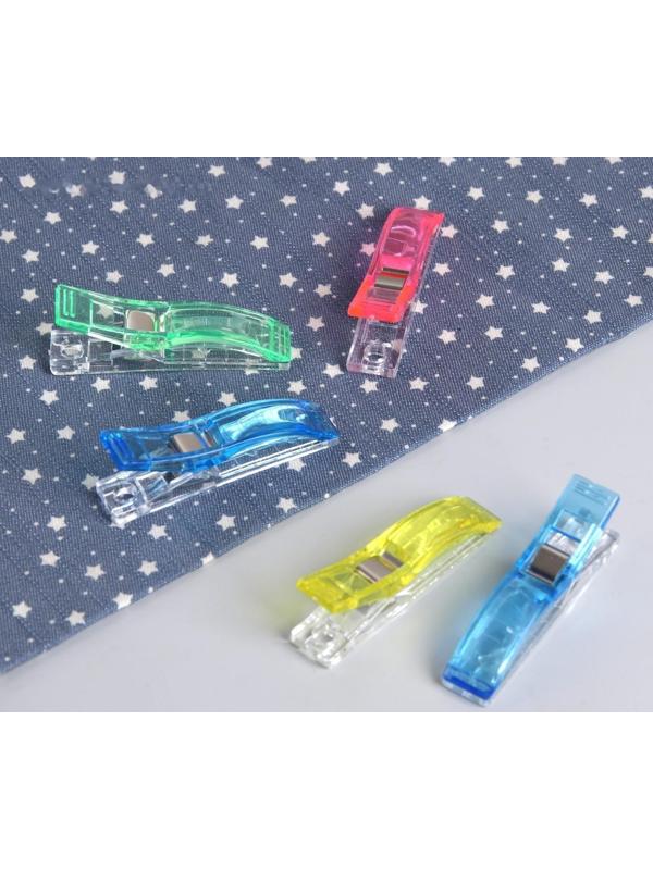 Набор зажимов для кроя, 5,5 см, 5 шт, цвет разноцветный