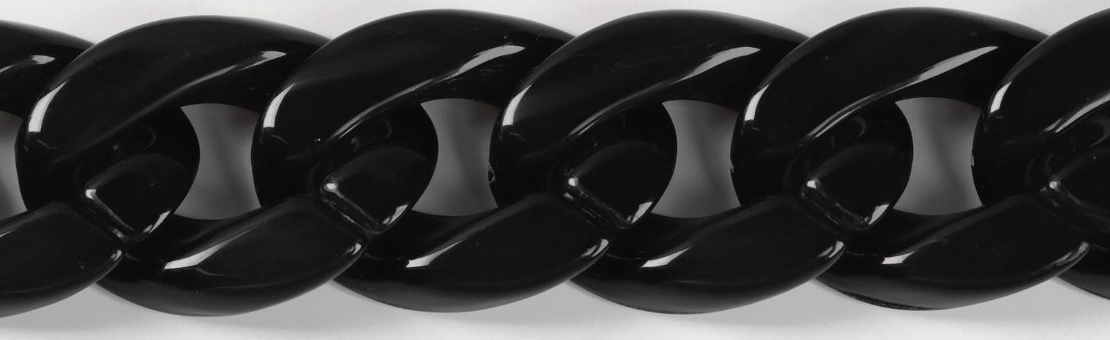 Цепочка для сумки, пластиковая, 17 × 23 мм, 120 см, цвет чёрный