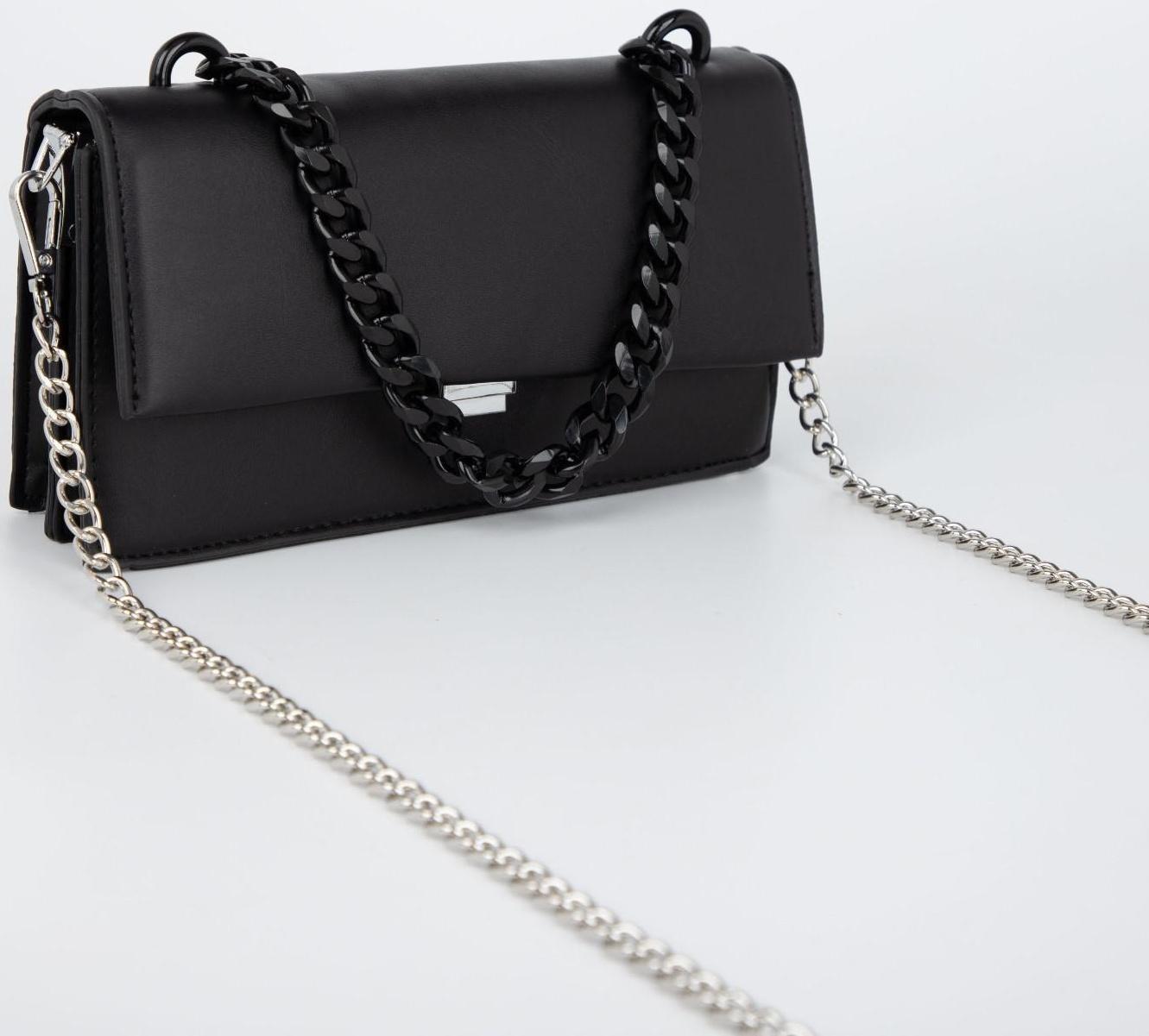 Цепочка для сумки, пластиковая, 17 × 23 мм, 120 см, цвет чёрный