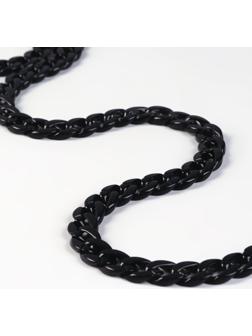 Цепочка для сумки, пластиковая, 17 × 23 мм, 120 см, цвет чёрный