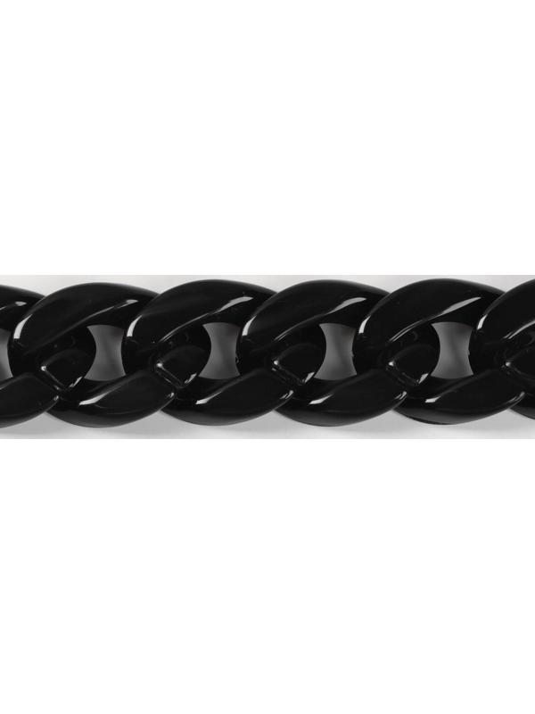 Цепочка для сумки, пластиковая, 17 × 23 мм, 120 см, цвет чёрный