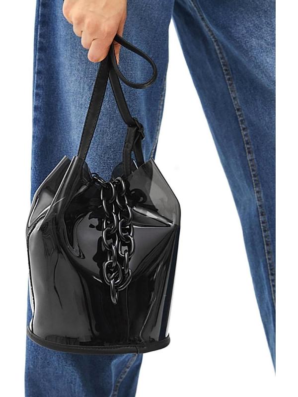 Цепочка для сумки, пластиковая, 17 × 23 мм, 120 см, цвет чёрный