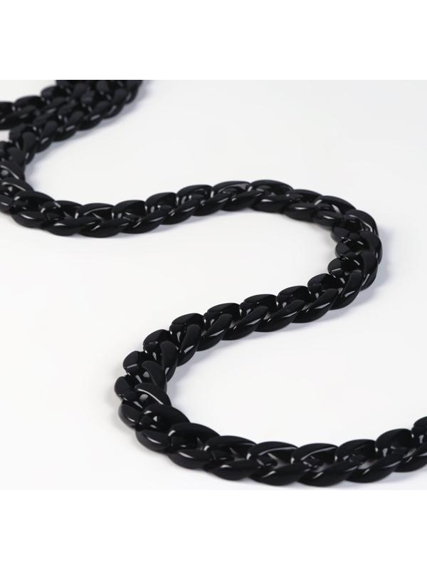 Цепочка для сумки, пластиковая, 17 × 23 мм, 120 см, цвет чёрный