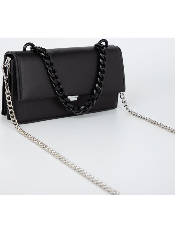 Цепочка для сумки, пластиковая, 17 × 23 мм, 120 см, цвет чёрный