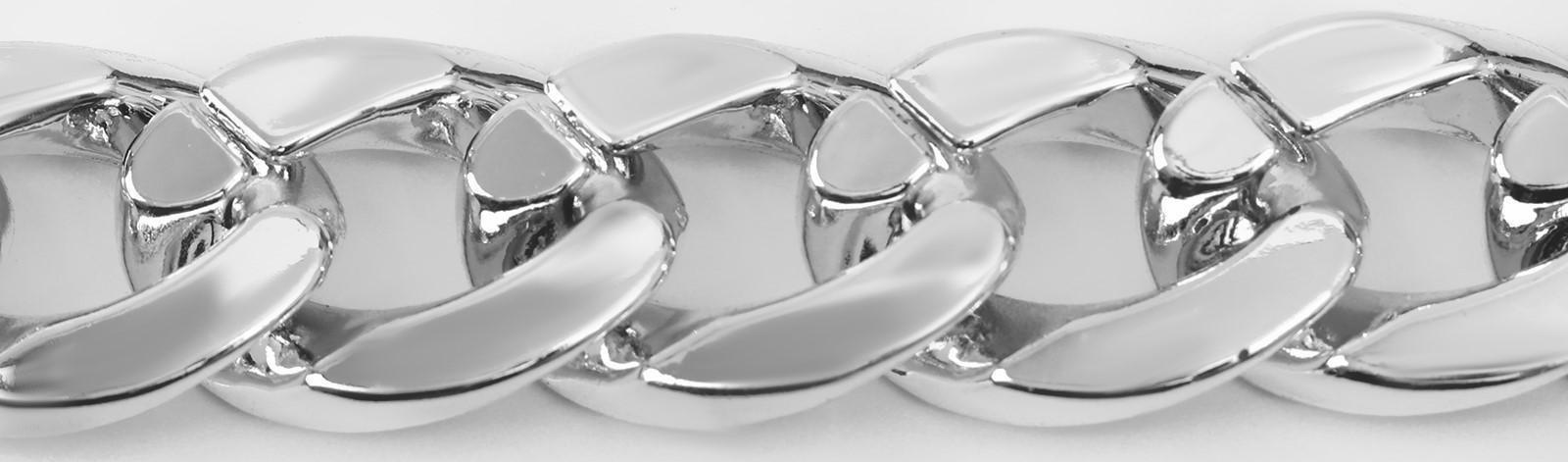 Цепочка для сумки, пластиковая, 15 × 21 мм, 120 см, цвет серебряный