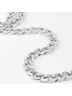 Цепочка для сумки, пластиковая, 15 × 21 мм, 120 см, цвет серебряный