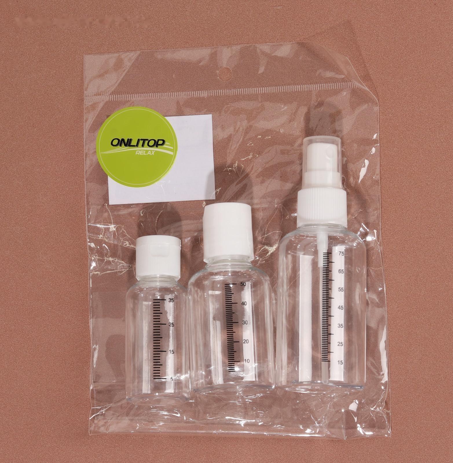 Набор для хранения, 3 предмета, со шкалой деления, цвет белый/прозрачный