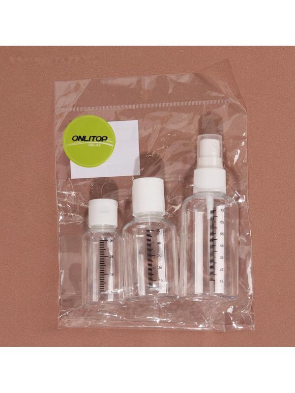 Набор для хранения, 3 предмета, со шкалой деления, цвет белый/прозрачный