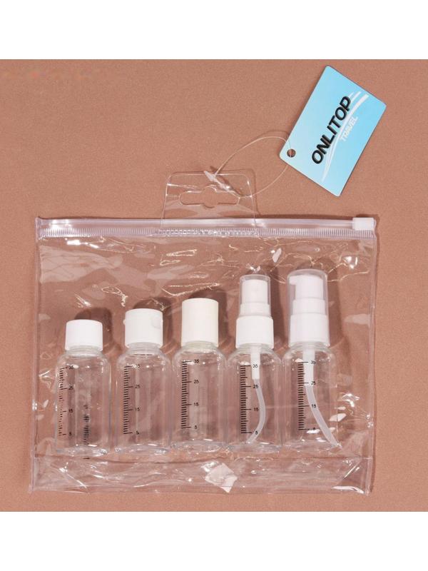 Набор для хранения, в чехле, 5 предметов, с разметкой, цвет белый/прозрачный