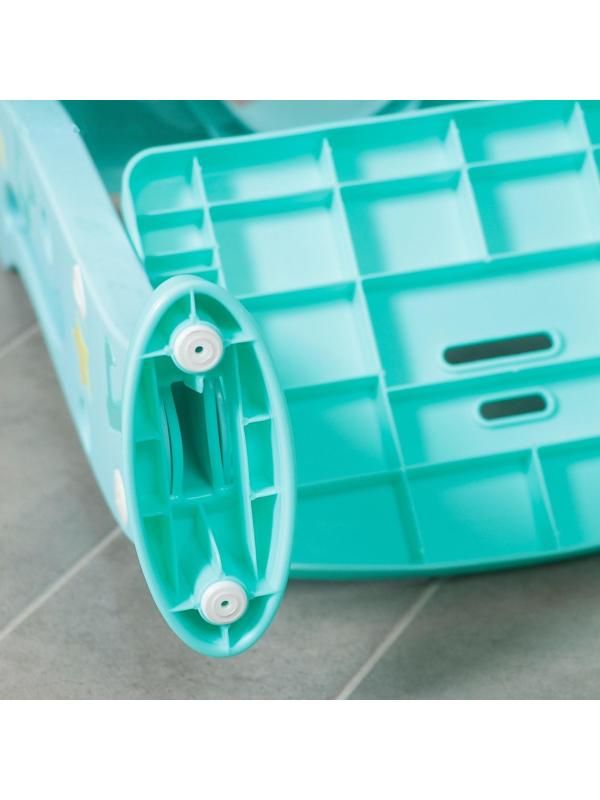 Детская накладка - сиденье на унитаз, мягкое, со ступенькой, цвет бирюзовый