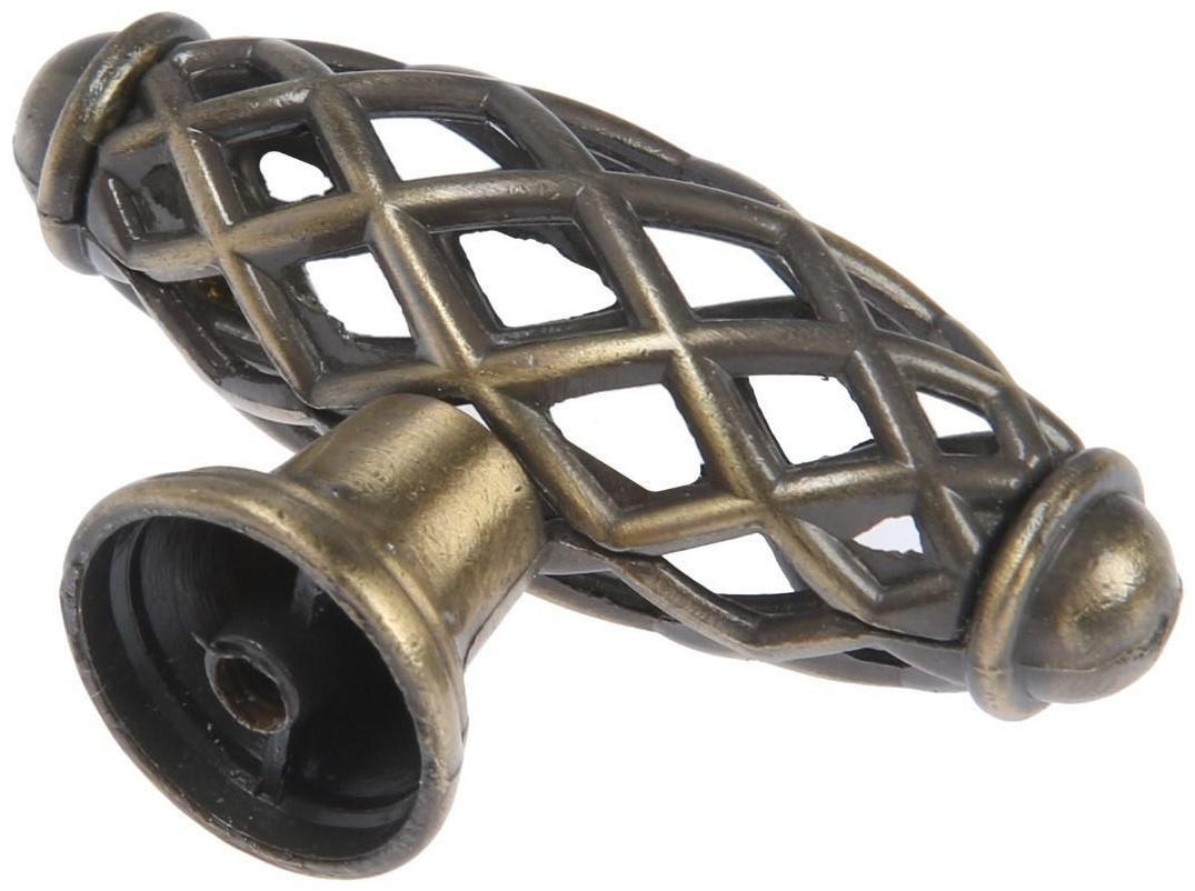 Ручка кнопка ТУНДРА PK039AB, цвет бронза