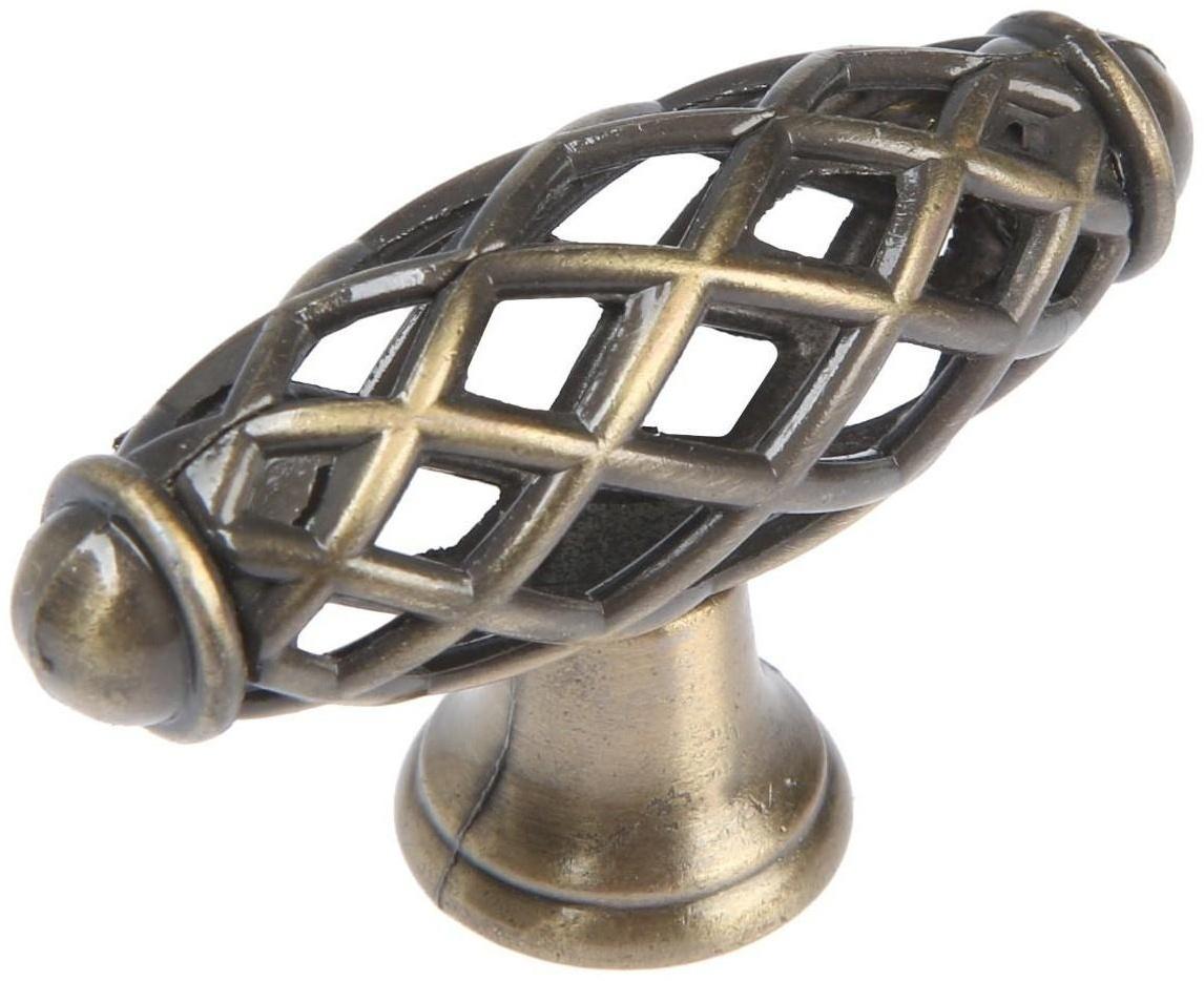 Ручка кнопка ТУНДРА PK039AB, цвет бронза