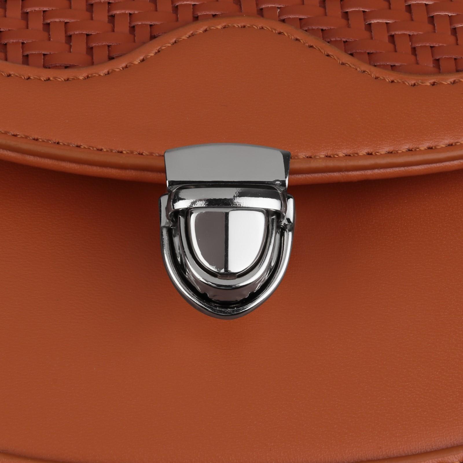 Застёжка для сумки, 3 × 2 см, цвет серебряный