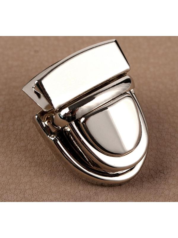 Застёжка для сумки, 3 × 2 см, цвет серебряный
