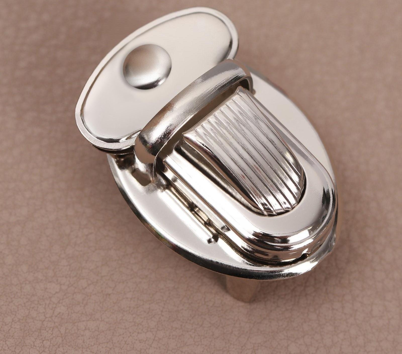 Застёжка для сумки, 3,3 × 2,3 см, с винтом, цвет серебряный