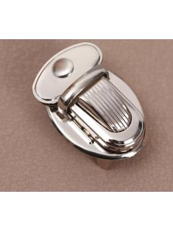 Застёжка для сумки, 3,3 × 2,3 см, с винтом, цвет серебряный