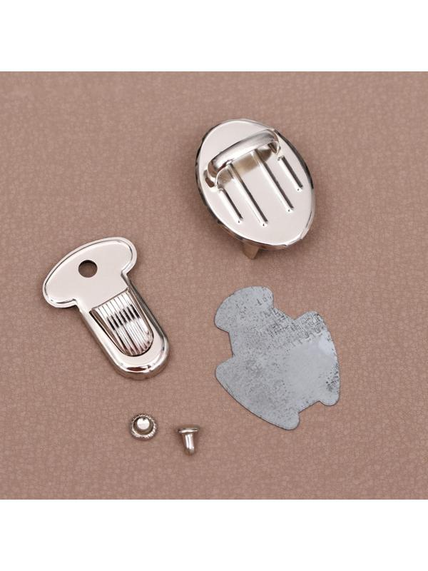 Застёжка для сумки, 3,3 × 2,3 см, с винтом, цвет серебряный