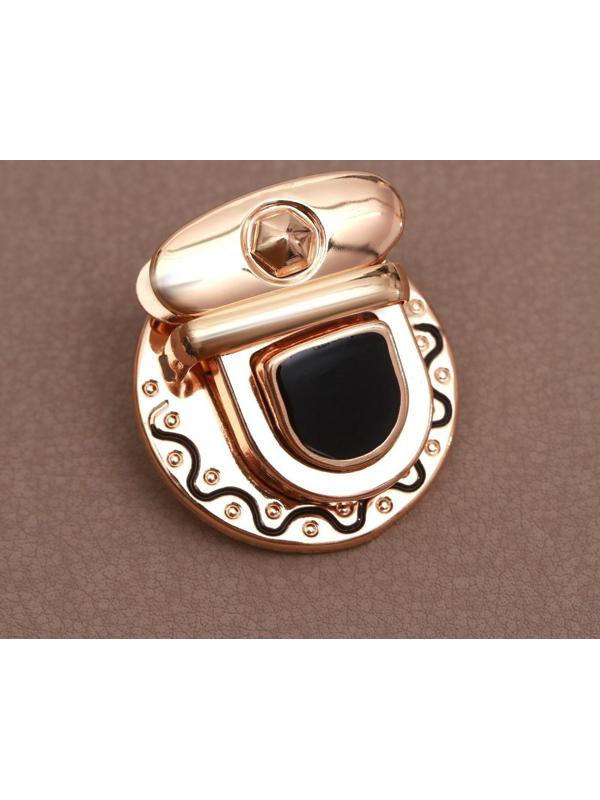 Застёжка для сумки, 3 × 3,5 см, цвет золотой/чёрный