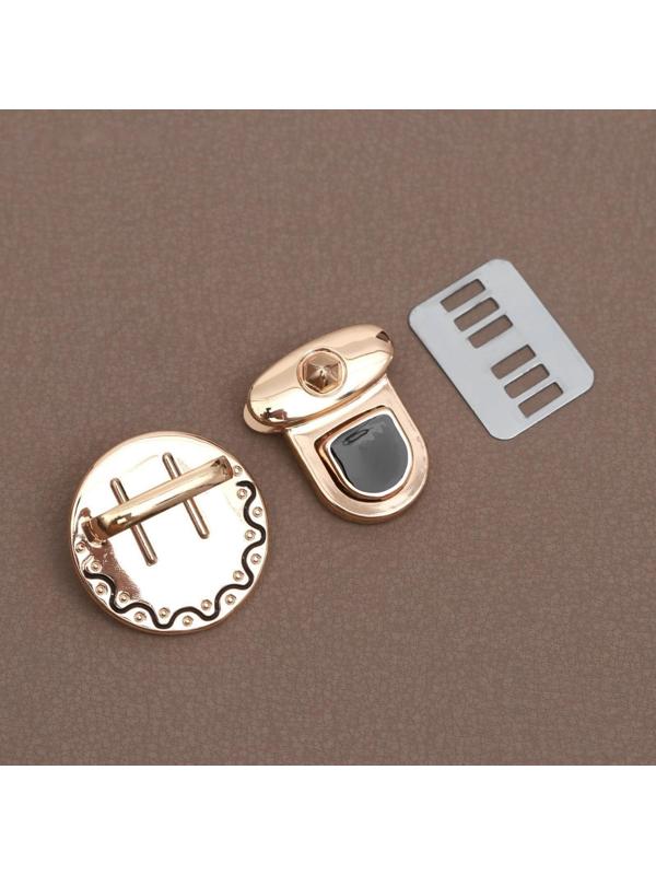 Застёжка для сумки, 3 × 3,5 см, цвет золотой/чёрный