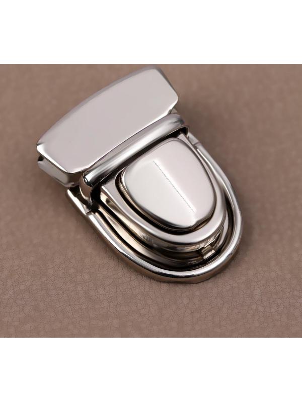 Застёжка для сумки, 4 × 3 см, цвет серебряный