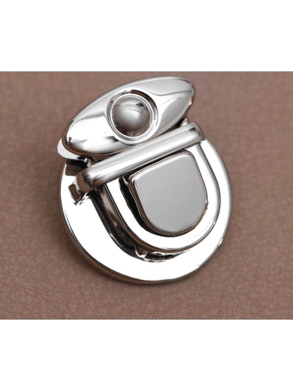 Застёжка для сумки, 3 × 3 см, цвет серебряный