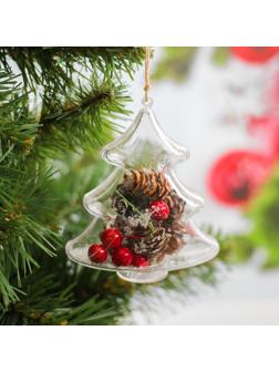 Новогодняя подвеска с природным декором «Зимняя ёлочка»
