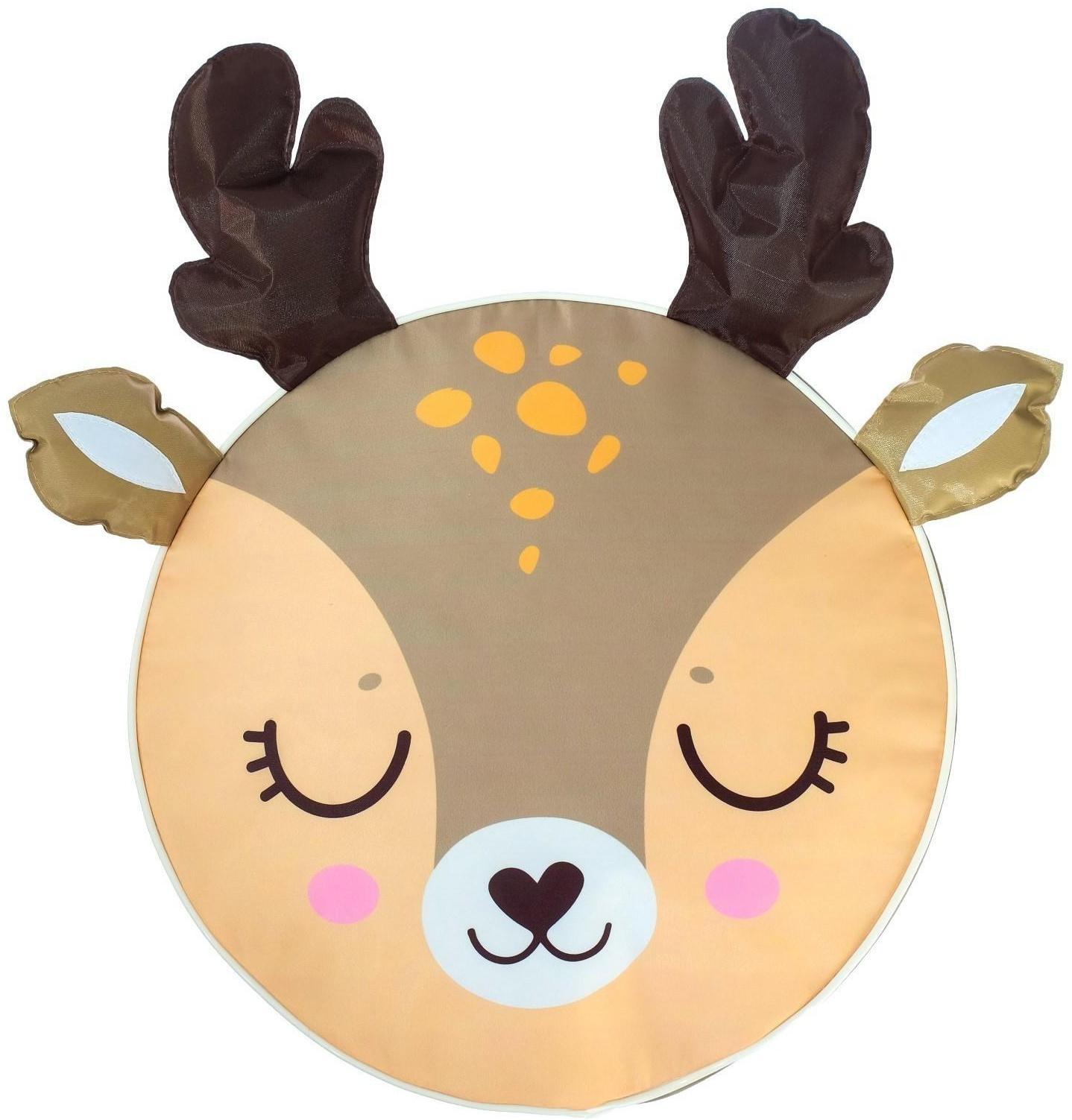 Мягкая игрушка-пуфик «Олень», 40 × 40 см, цвет коричневый