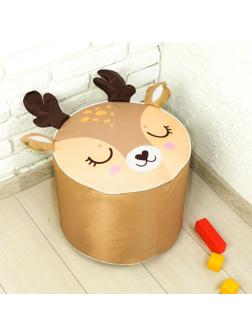 Мягкая игрушка-пуфик «Олень», 40 × 40 см, цвет коричневый