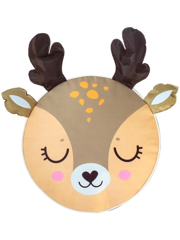 Мягкая игрушка-пуфик «Олень», 40 × 40 см, цвет коричневый