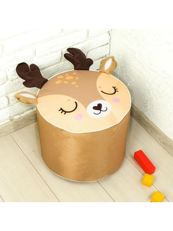 Мягкая игрушка-пуфик «Олень», 40 × 40 см, цвет коричневый