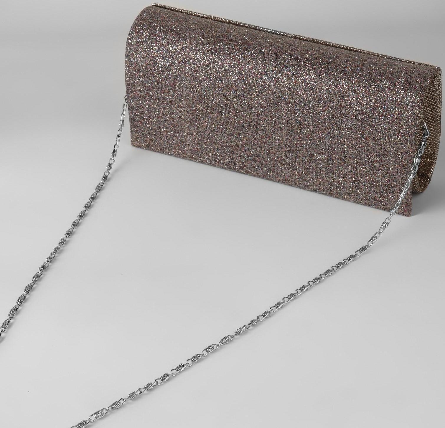 Цепочка для сумки, с карабинами, алюминиевая, 4 × 13 мм, 120 см, цвет серебряный