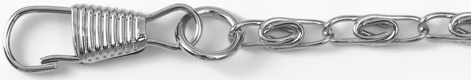 Цепочка для сумки, с карабинами, алюминиевая, 4 × 13 мм, 120 см, цвет серебряный