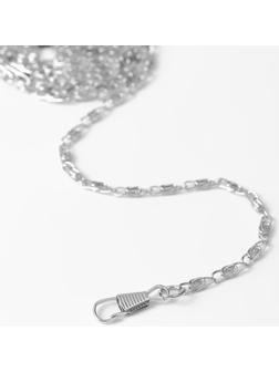 Цепочка для сумки, с карабинами, алюминиевая, 4 × 13 мм, 120 см, цвет серебряный