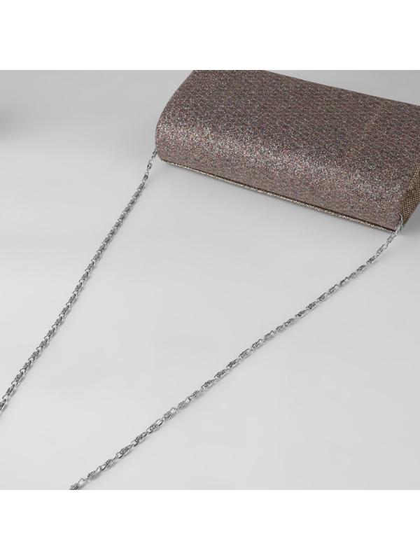 Цепочка для сумки, с карабинами, алюминиевая, 4 × 13 мм, 120 см, цвет серебряный