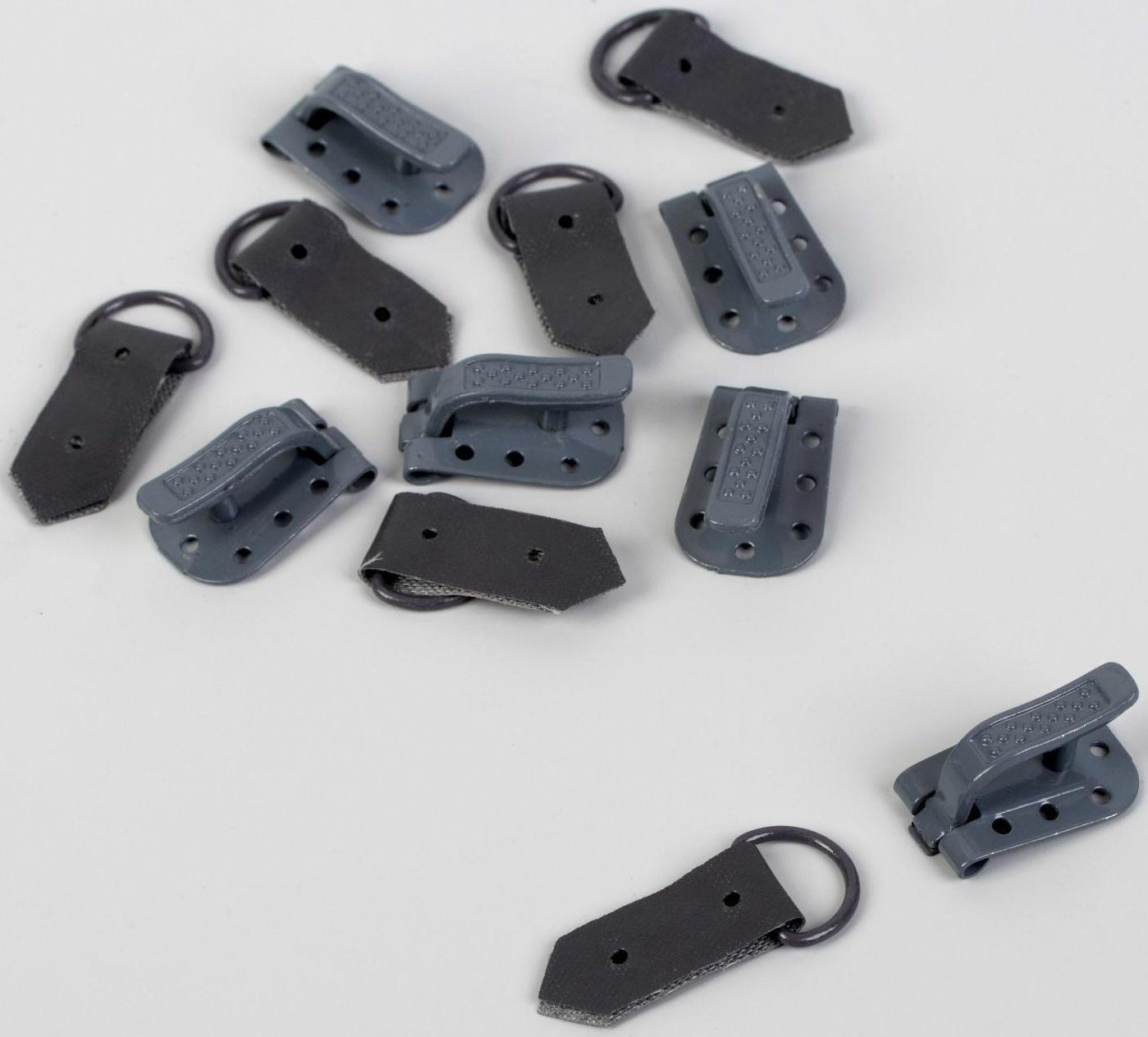 Крючки пришивные, металлические, для верхней одежды, 5 × 1,5 см, 6 шт, цвет серый