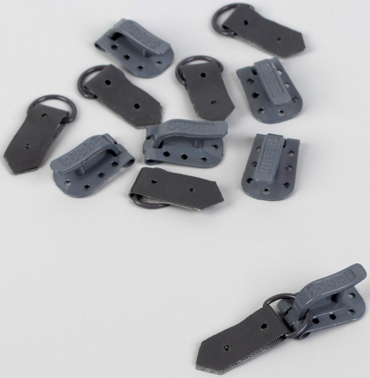 Крючки пришивные, металлические, для верхней одежды, 5 × 1,5 см, 6 шт, цвет серый