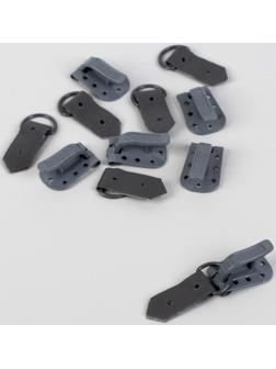 Крючки пришивные, металлические, для верхней одежды, 5 × 1,5 см, 6 шт, цвет серый