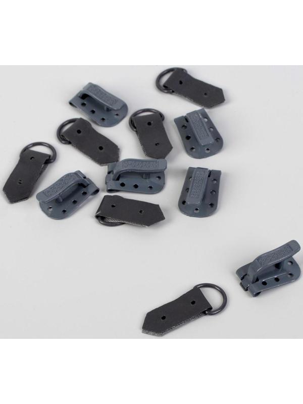 Крючки пришивные, металлические, для верхней одежды, 5 × 1,5 см, 6 шт, цвет серый