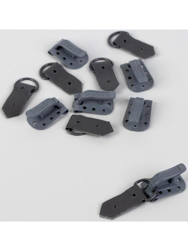 Крючки пришивные, металлические, для верхней одежды, 5 × 1,5 см, 6 шт, цвет серый