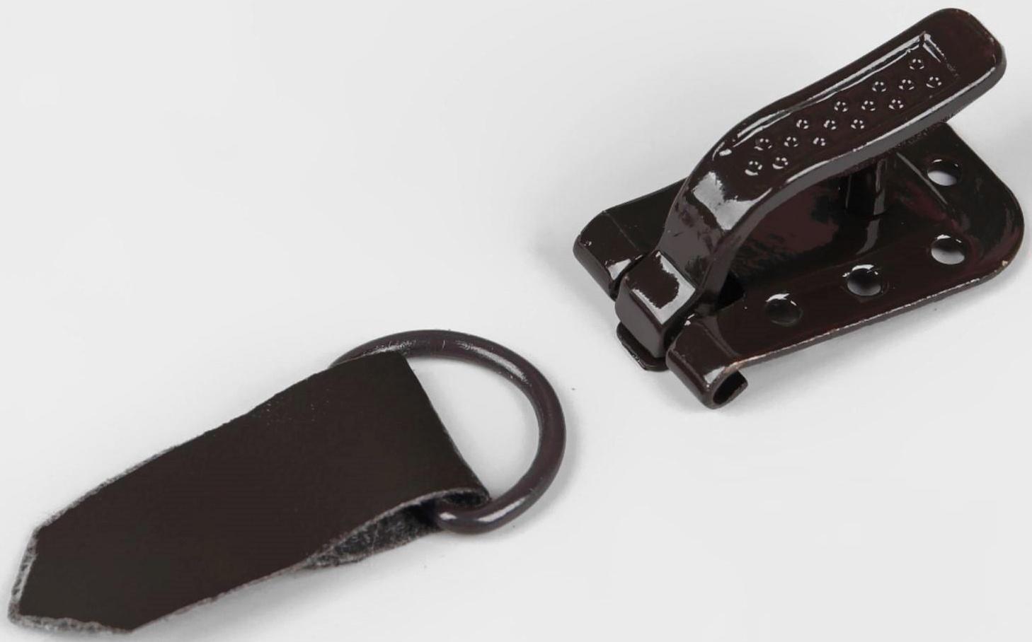 Крючки пришивные, металлические, для верхней одежды, 5 × 1,5 см, 6 шт, цвет коричневый