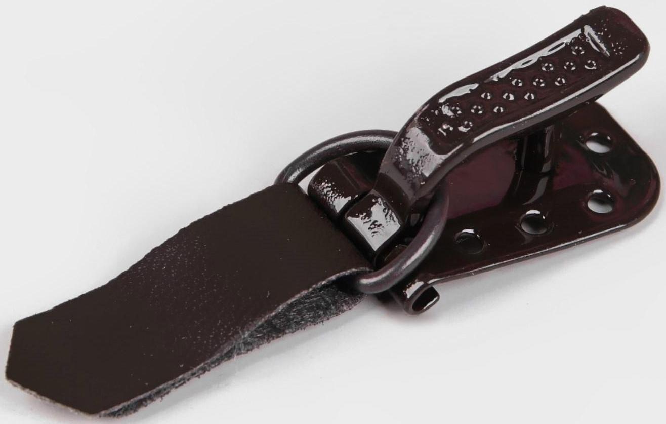 Крючки пришивные, металлические, для верхней одежды, 5 × 1,5 см, 6 шт, цвет коричневый