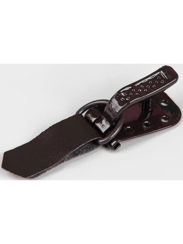 Крючки пришивные, металлические, для верхней одежды, 5 × 1,5 см, 6 шт, цвет коричневый