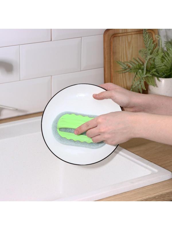 Щётка абразивная с ручкой Доляна, 15×8 см, цвет МИКС